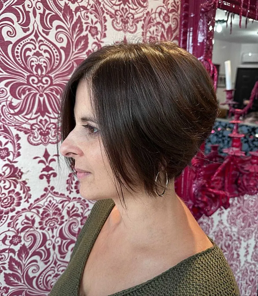Dark Chocolate Stacked Bob with Lifted Crown Volume