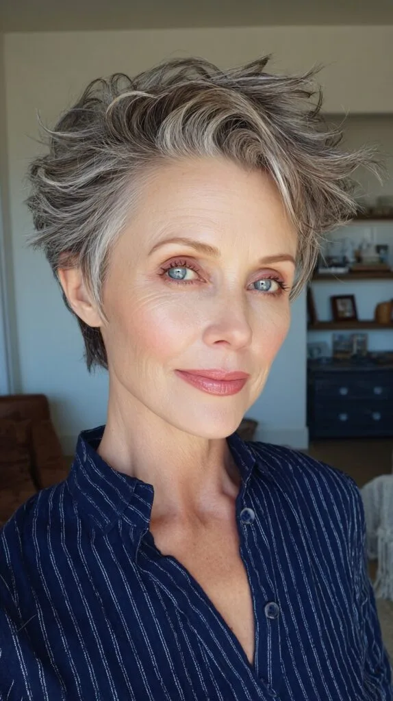 Dynamic Textured Short Cut with Playful Volume