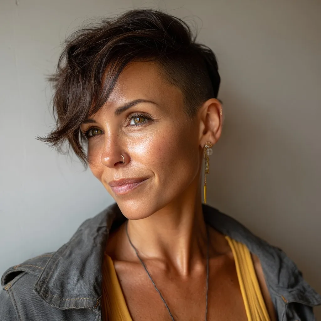 Edgy Textured Crop with Shaved Sides