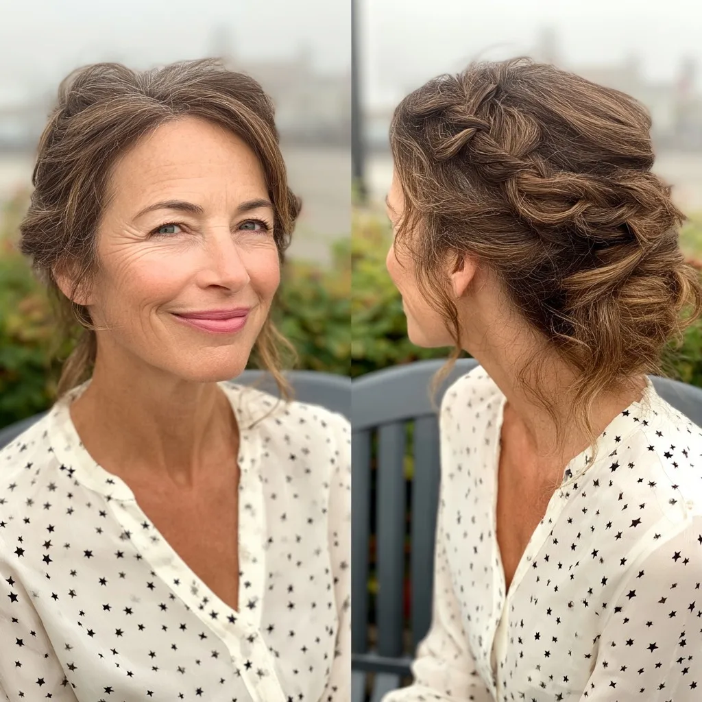 Effortless Braided Updo with Soft Waves