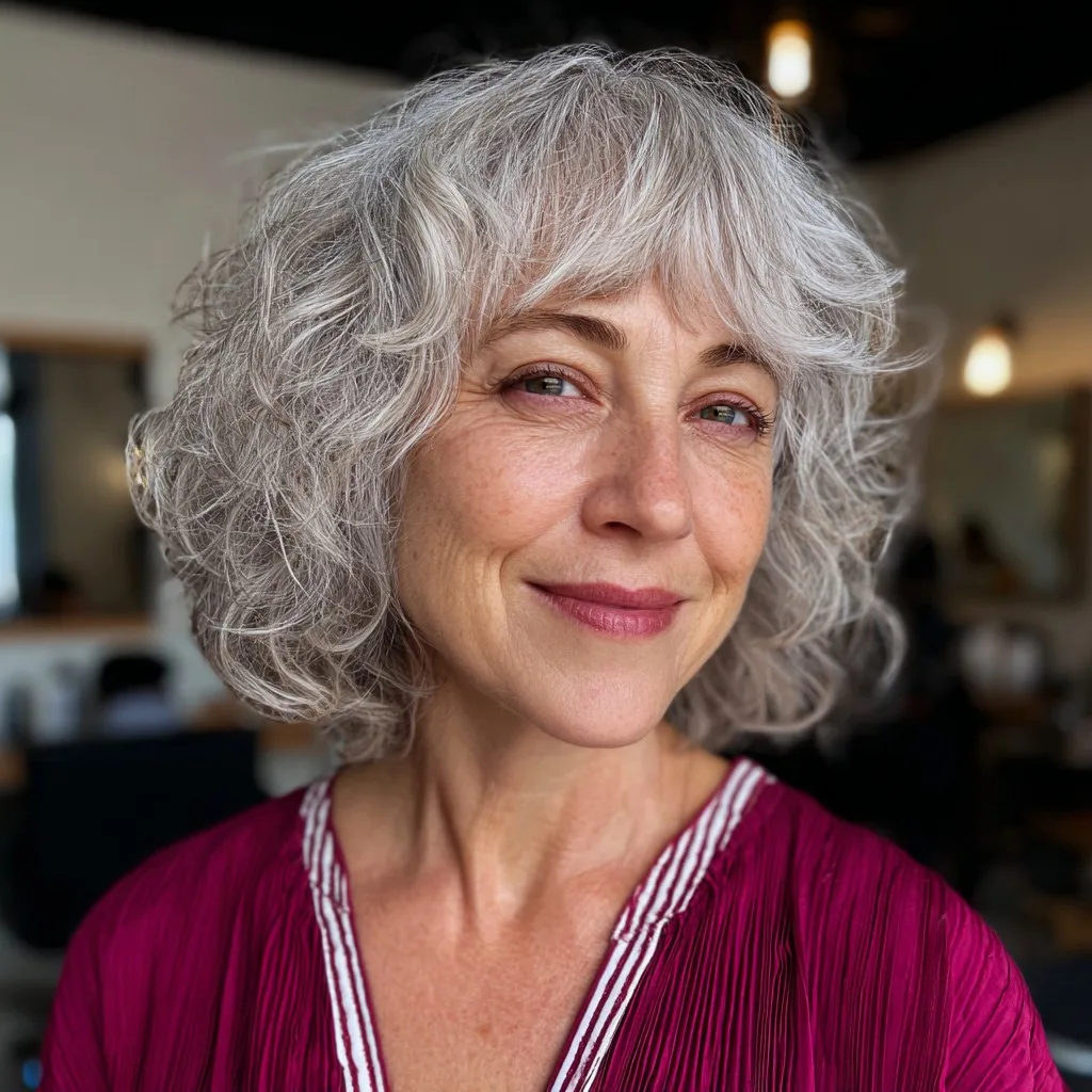 Effortlessly Chic Curly Shag with Soft Volume