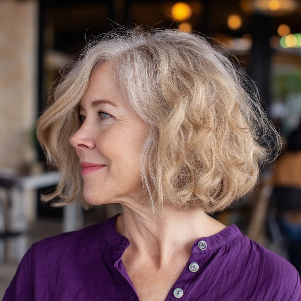 Effortlessly Chic Textured Bob with Soft Waves