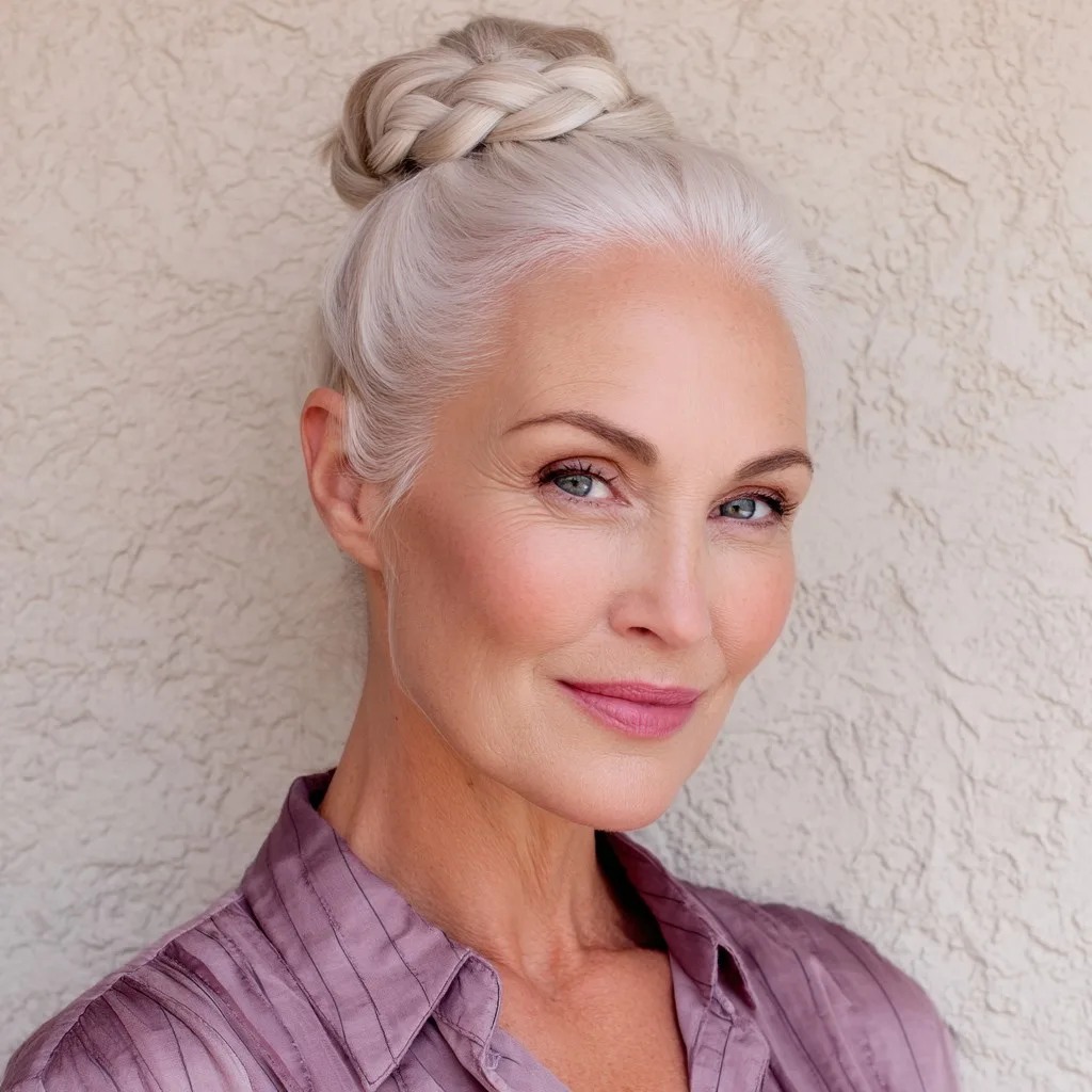 Elegant Braided Top Knot for Timeless Grace