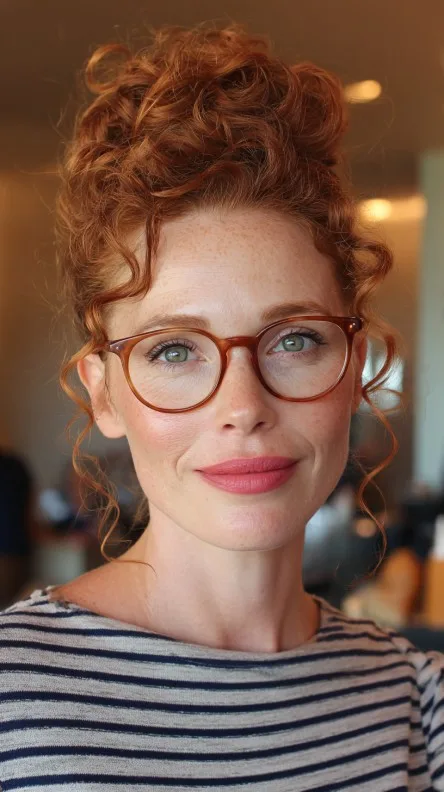 Elegant Curly Updo with Soft Tendrils