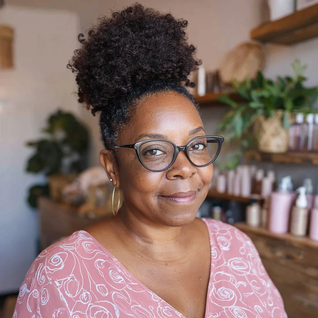 Elegant High Puff with Defined Curls