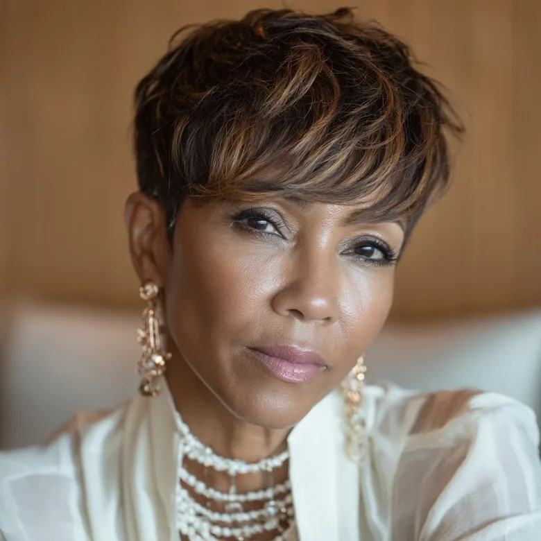 Elegant Short Layered Cut with Subtle Highlights