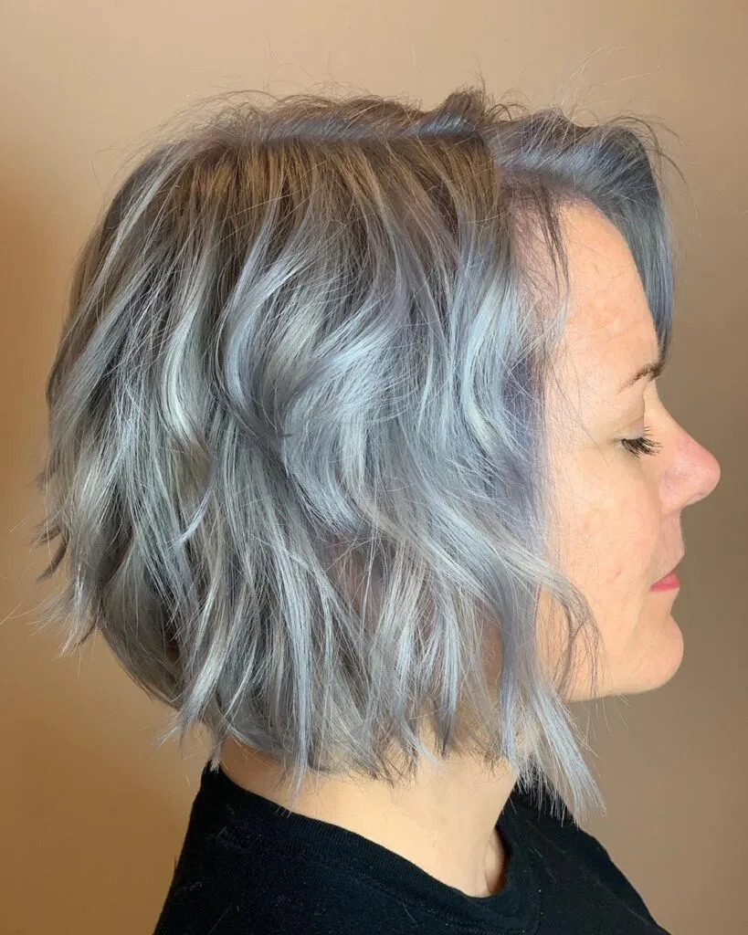 Elegant Short Wavy Bob haircut for older women aged 50 and above