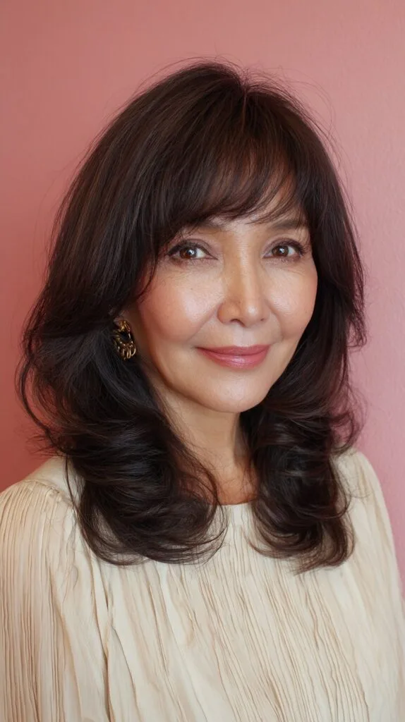 Elegant Soft Waves with Wispy Bangs