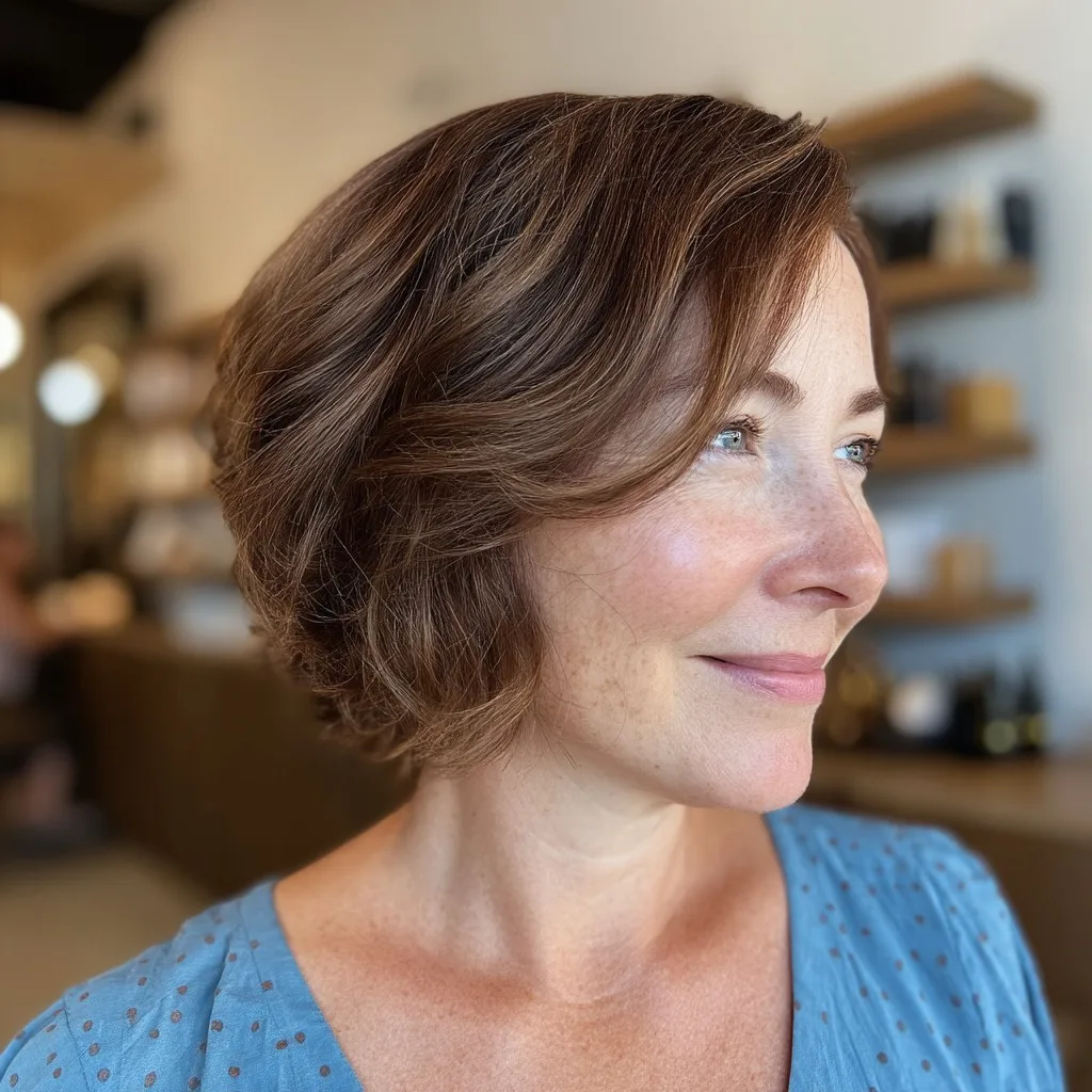 Elegant Textured A-Line Bob with Soft Waves