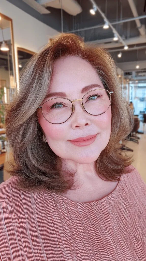 Elegant Textured Lob with Subtle Highlights