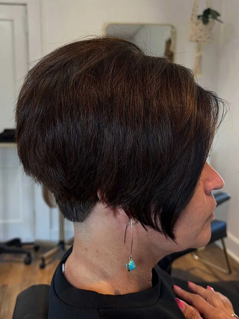 Espresso Stacked Bob with Textured Nape and Warm Undertone
