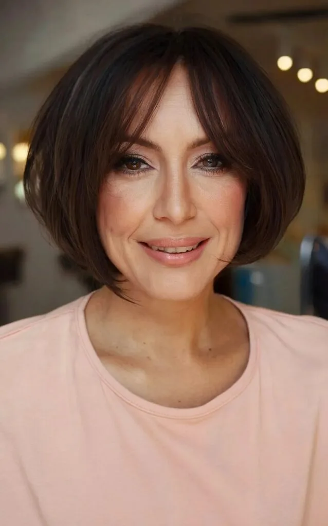 Face-Framing Short Bob Cut for Ladies Over Forty