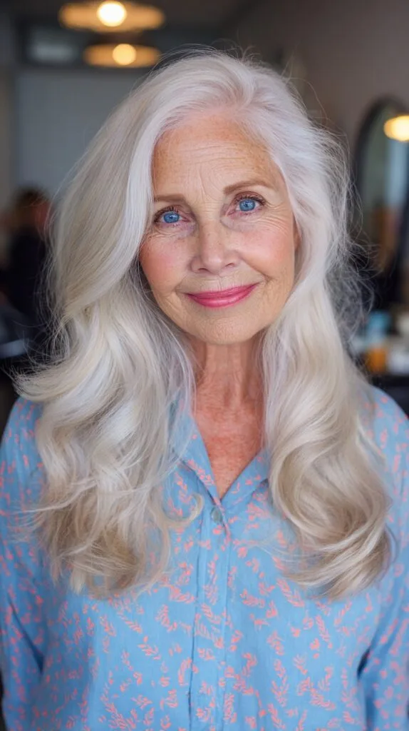 Glamorous Long Silvery Waves