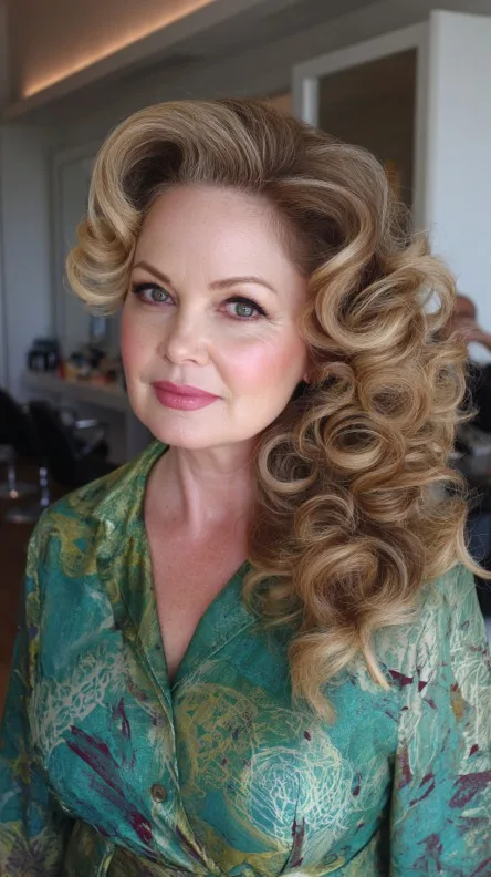 Glamorous Vintage-Inspired Curly Blowout