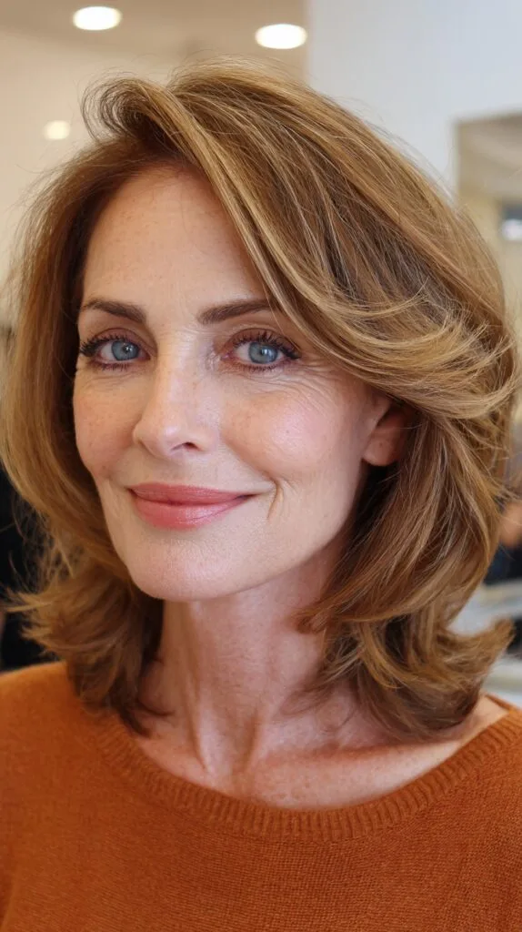 Golden Bronzed Layered Cut for Mature Travelers