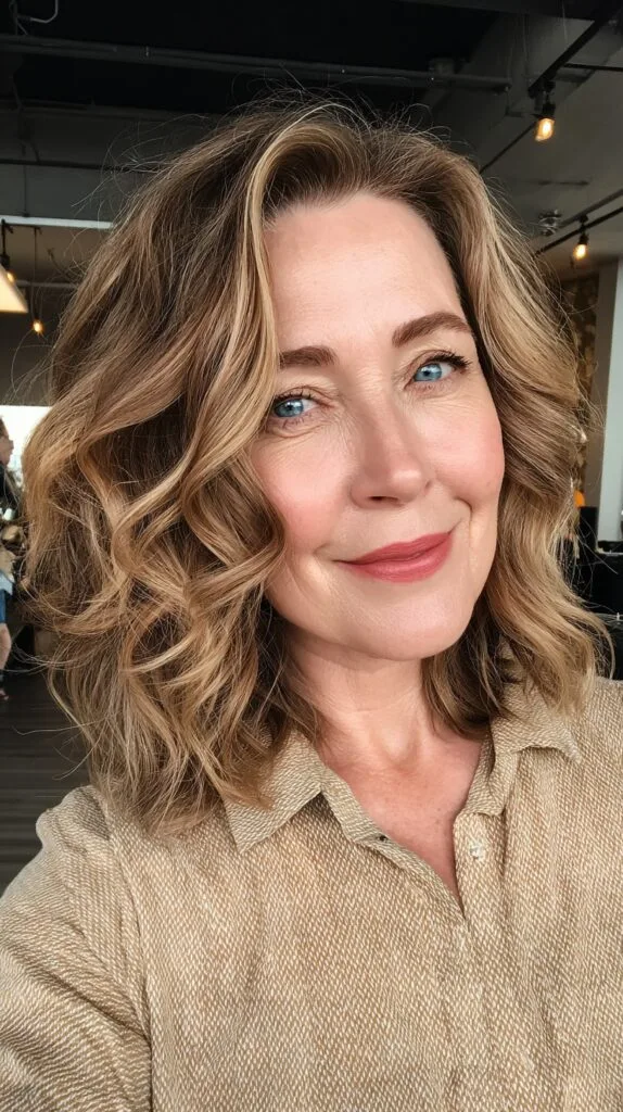 Golden Tousled Waves with Deep Side Part