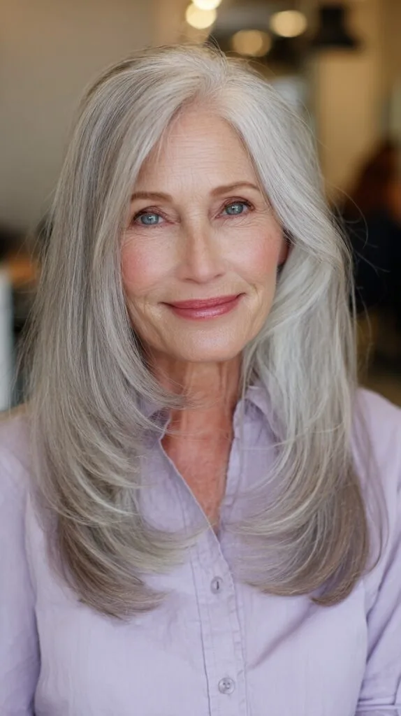 Graceful Long Silvery Layers with Soft Movement