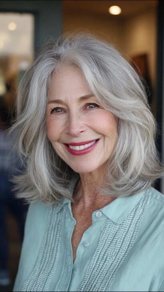 Graceful Silver Waves with Soft Layering