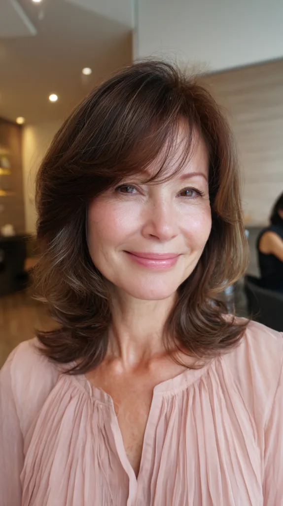 Gracefully Layered Butterfly Cut for Mature Women