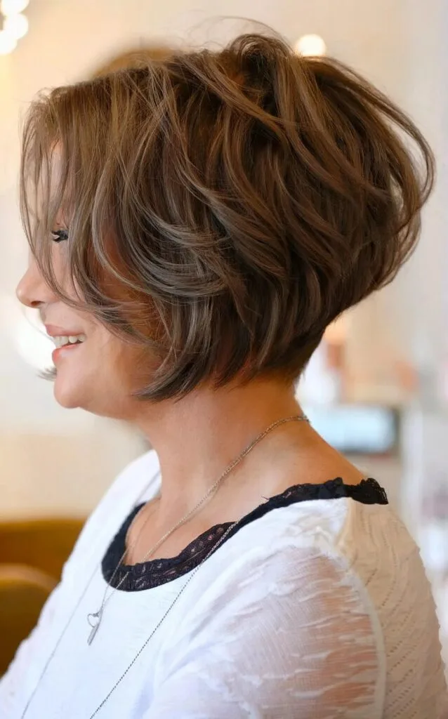 Graduated Bob with Short Layers for 40-Year-Olds