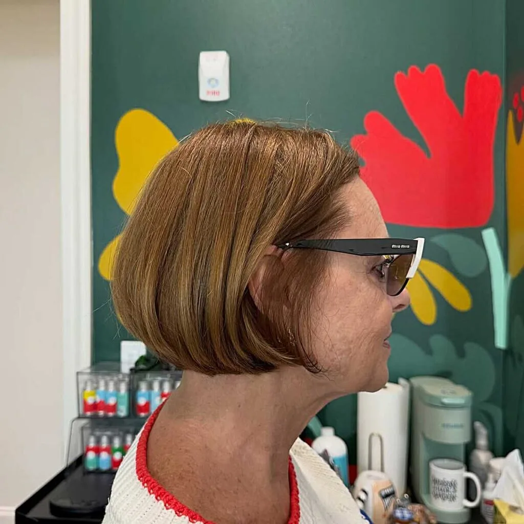 Honey Blonde Chin-Length Bob with Precision Graduation