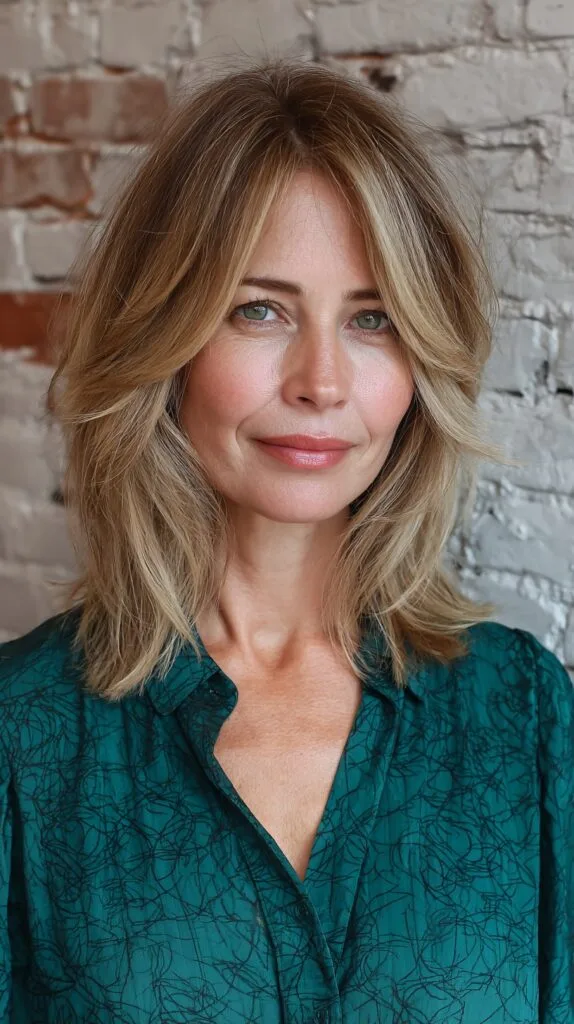 Lightly Feathered Golden Blonde Bob