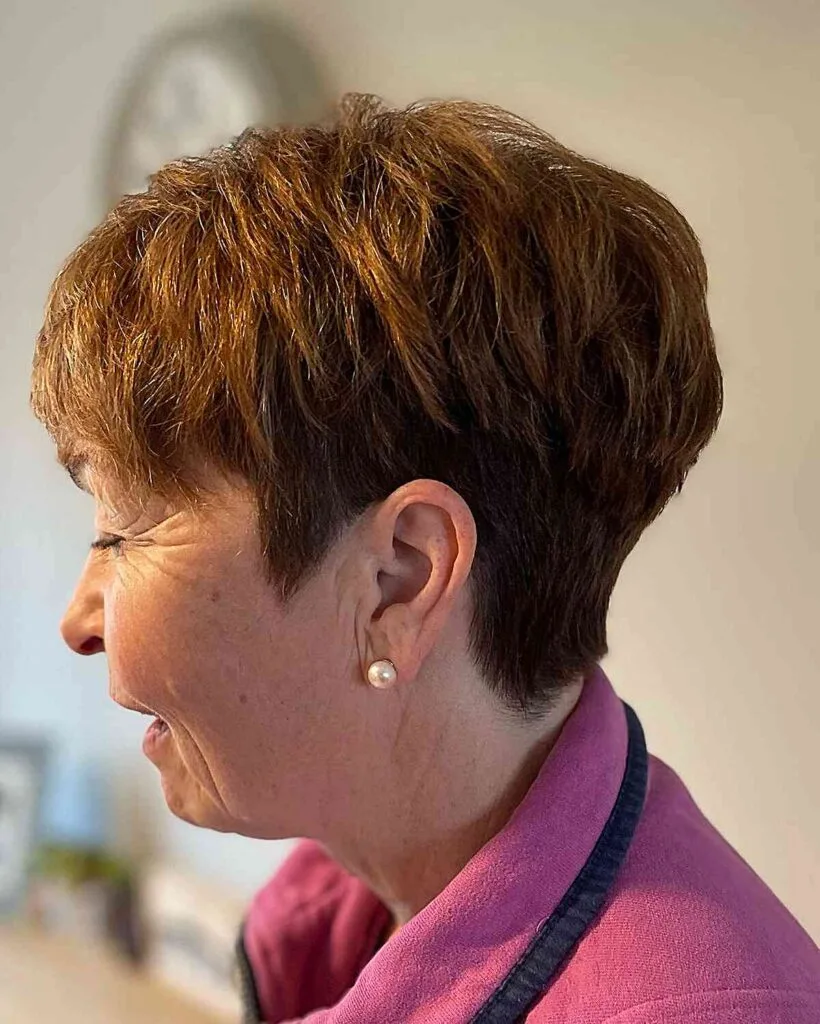 Long Pixie Hair with Crown Layers for Women passed their 70s