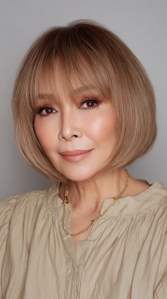 Modern Blunt Bob with Soft Bangs