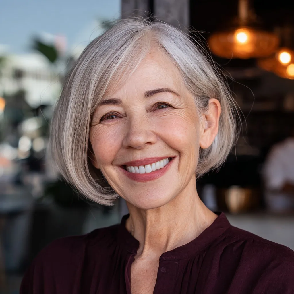 Modern Blunt Bob with Softly Curved Edges