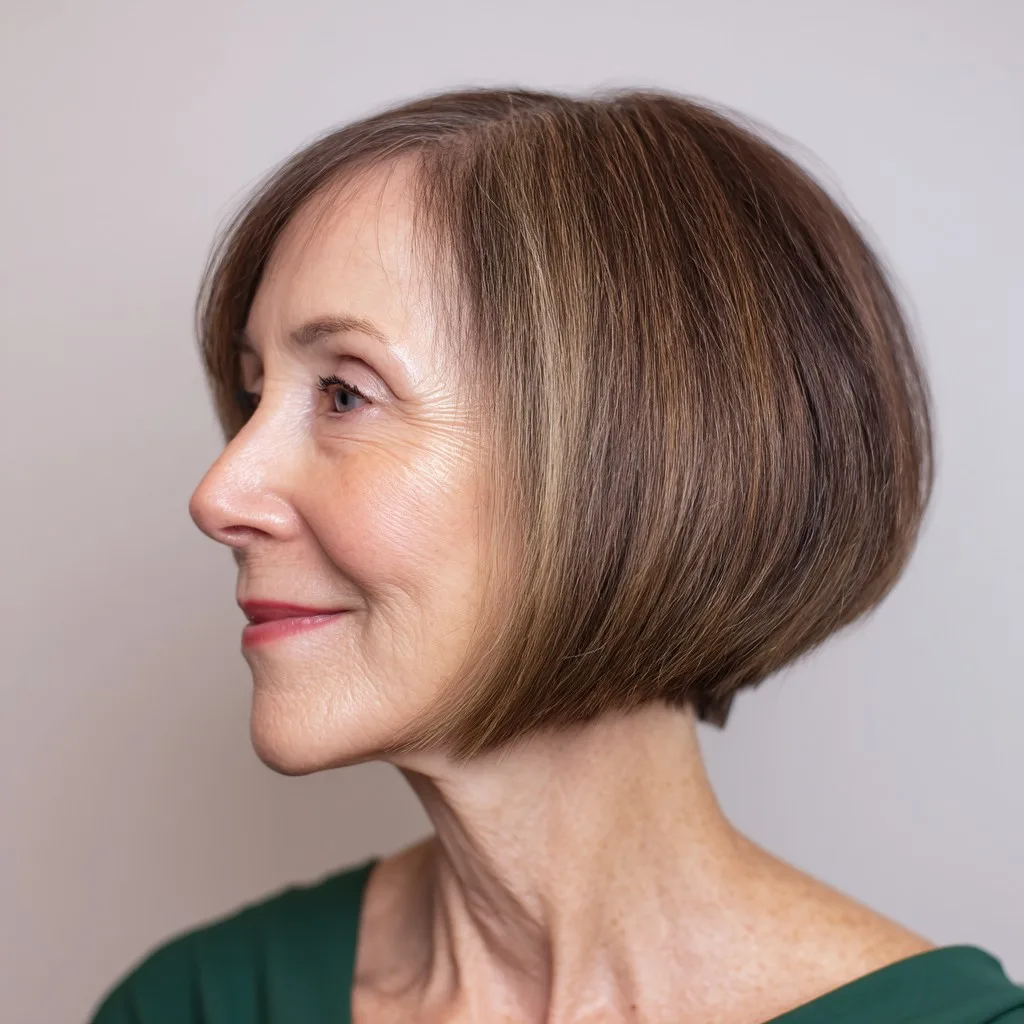 Modern Blunt Bob with Subtle Highlights