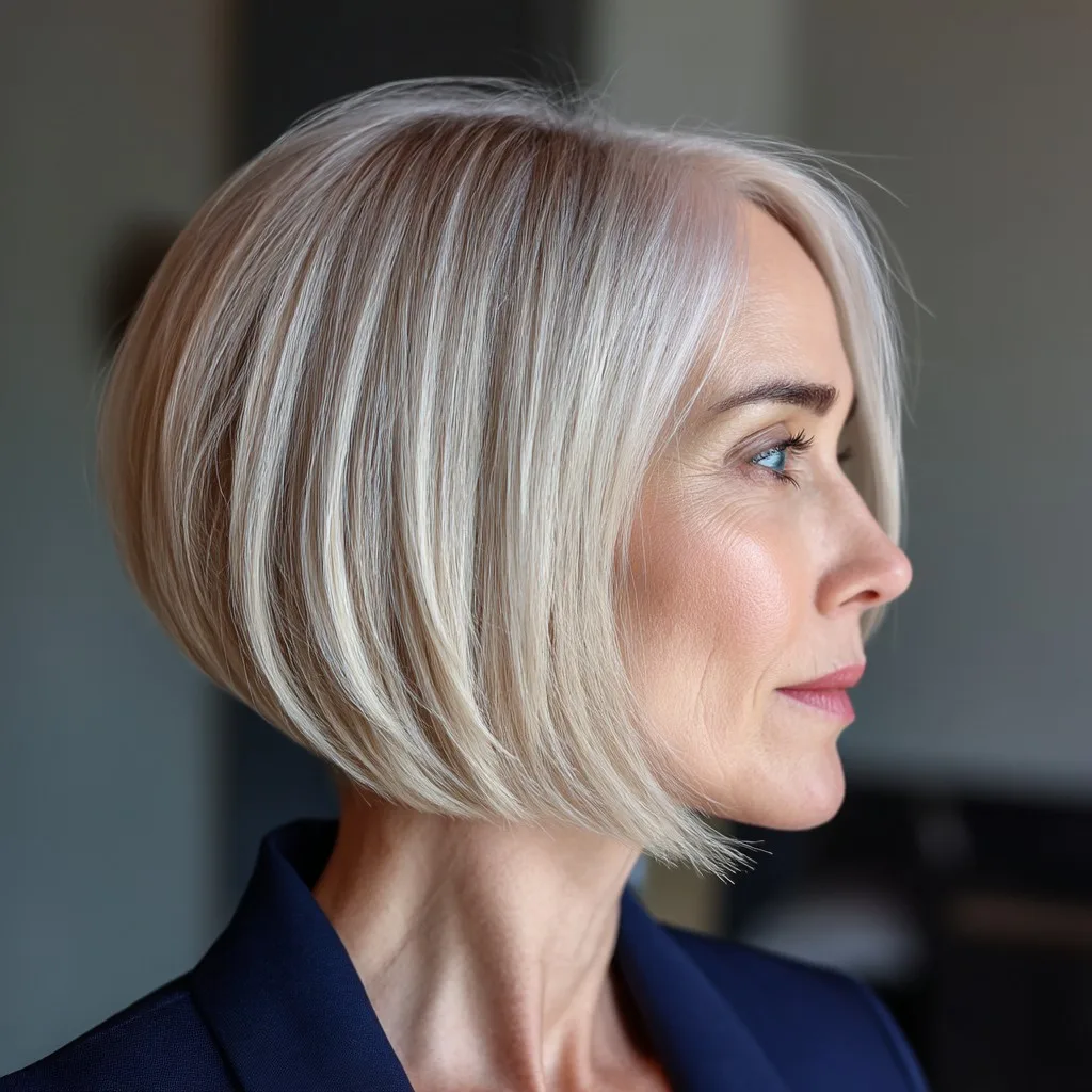 Modern Blunt Bob with Subtle Highlights