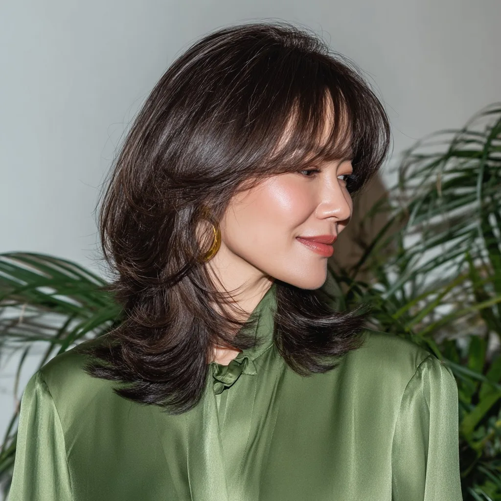 Modern Butterfly Layers with Subtle Face-Framing Bangs