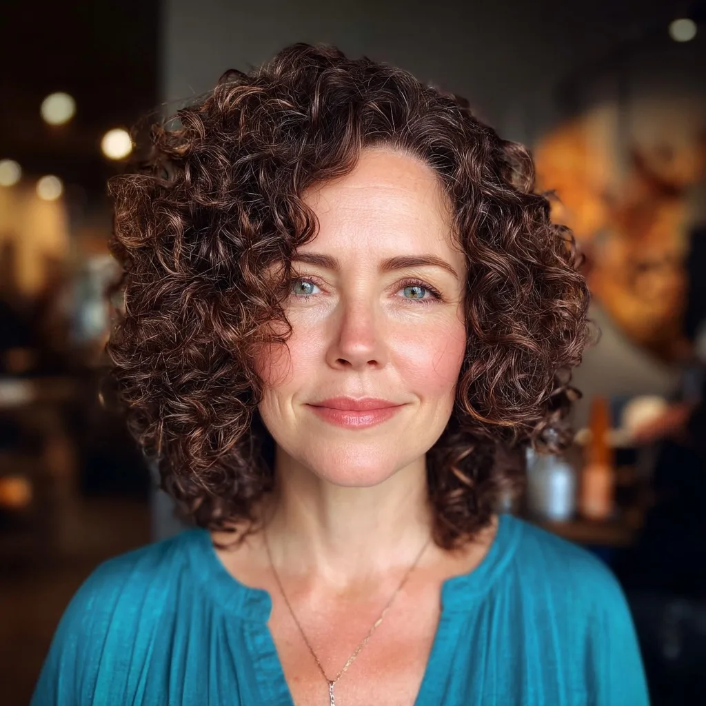 Modern Curly Bob with Defined Texture