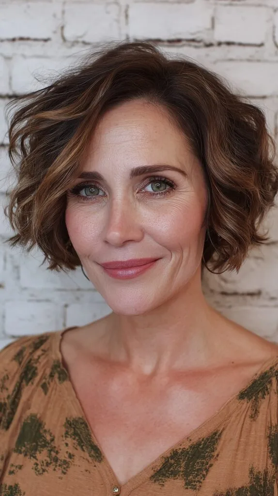 Modern Curly Bob with Soft Volume