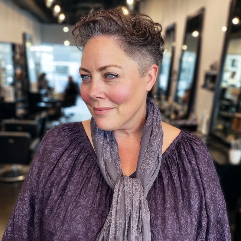 Modern Curly Undercut Pixie with Defined Texture