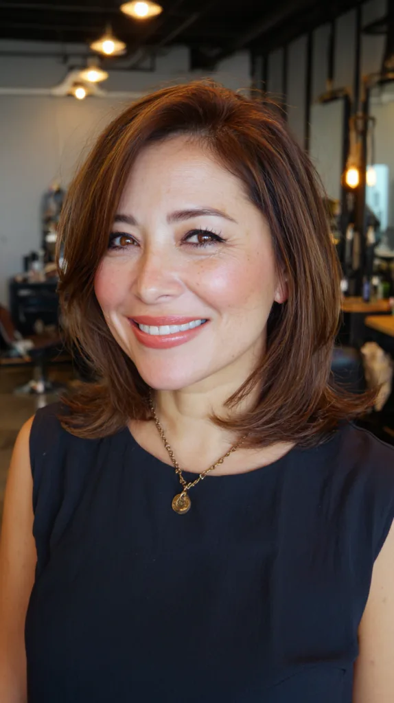 Modern Layered Butterfly Cut with Subtle Highlights