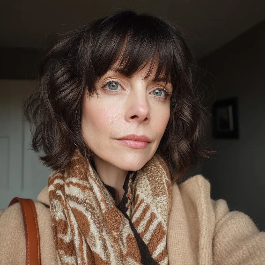 Modern Textured Bob with Face-Framing Bangs