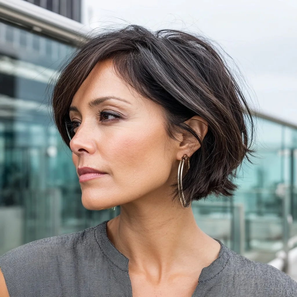 Modern Textured Bob with Subtle Highlights