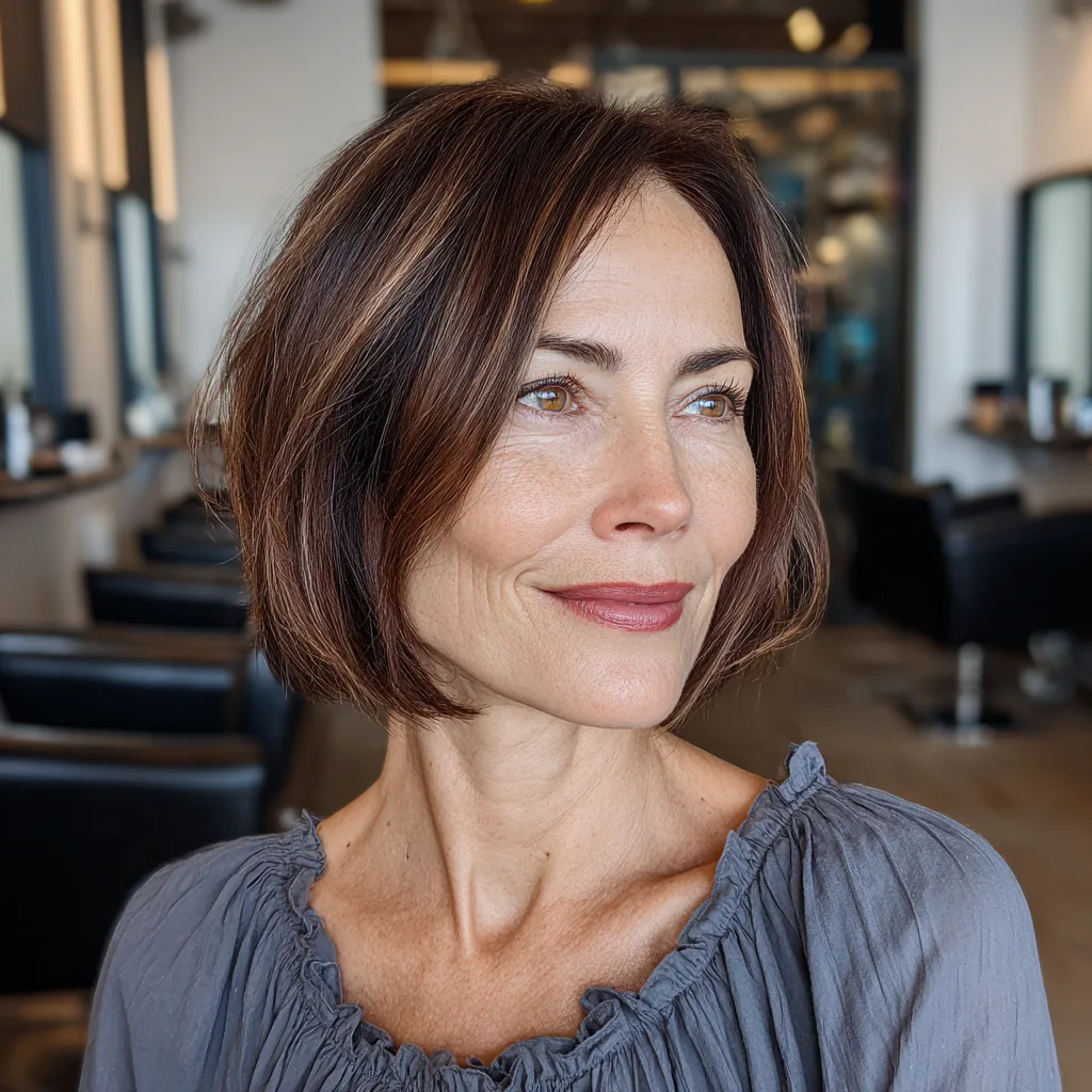 Modern Textured One-Length Lob with Subtle Highlights