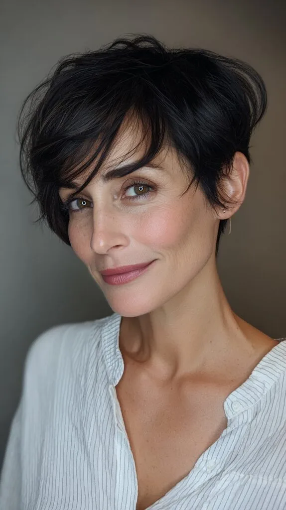 Modern Textured Pixie with Deep Side Part