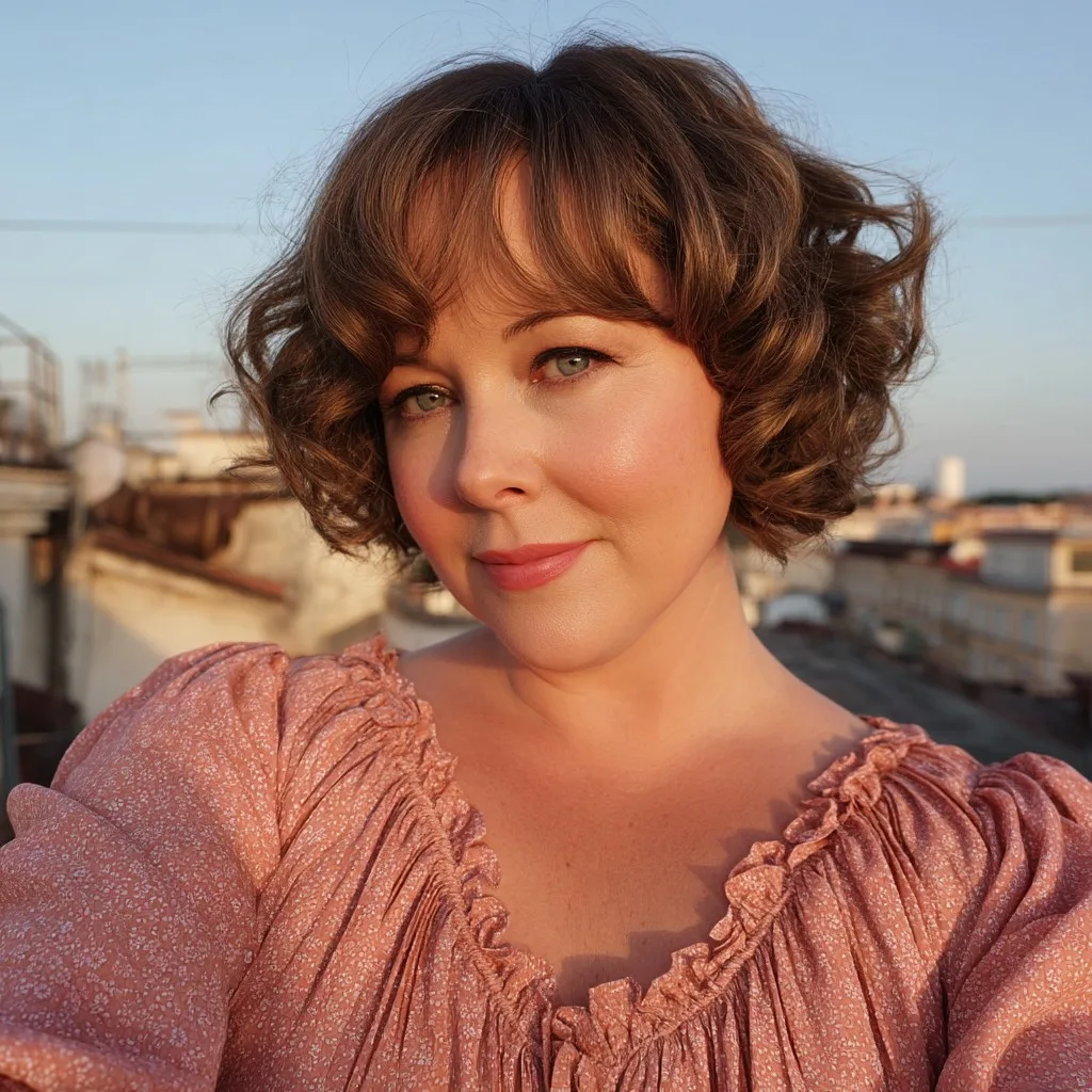 Playful Curly Lob with Soft Layers