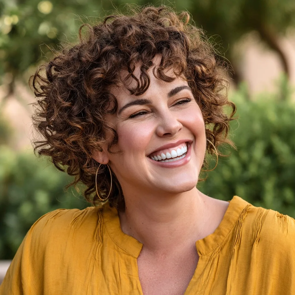 Playful Curly Short Cut with Soft Volume