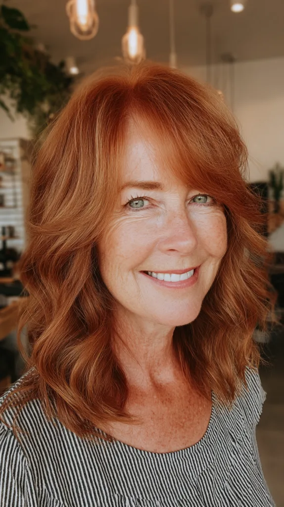 Radiant Auburn Bob with Soft Side Bangs