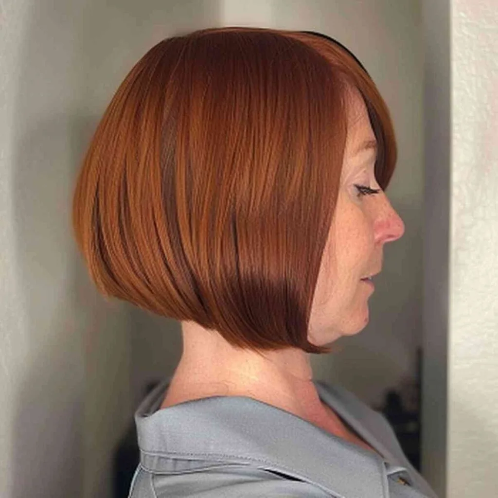 Radiant Auburn Graduated Bob for Mature Women