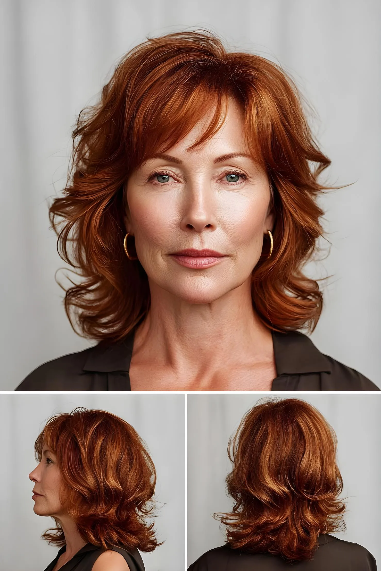 Radiant Copper Feathered Waves