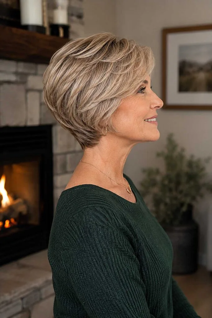 Sandy Blonde Feathered Stack with Natural Depth