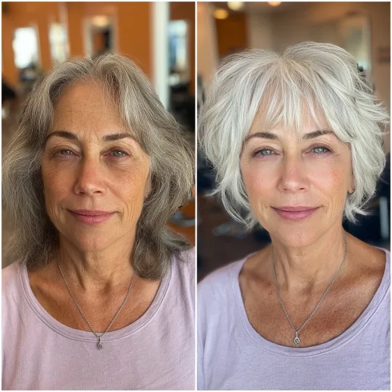 Sassy Textured Choppy Bob with Wispy Bangs