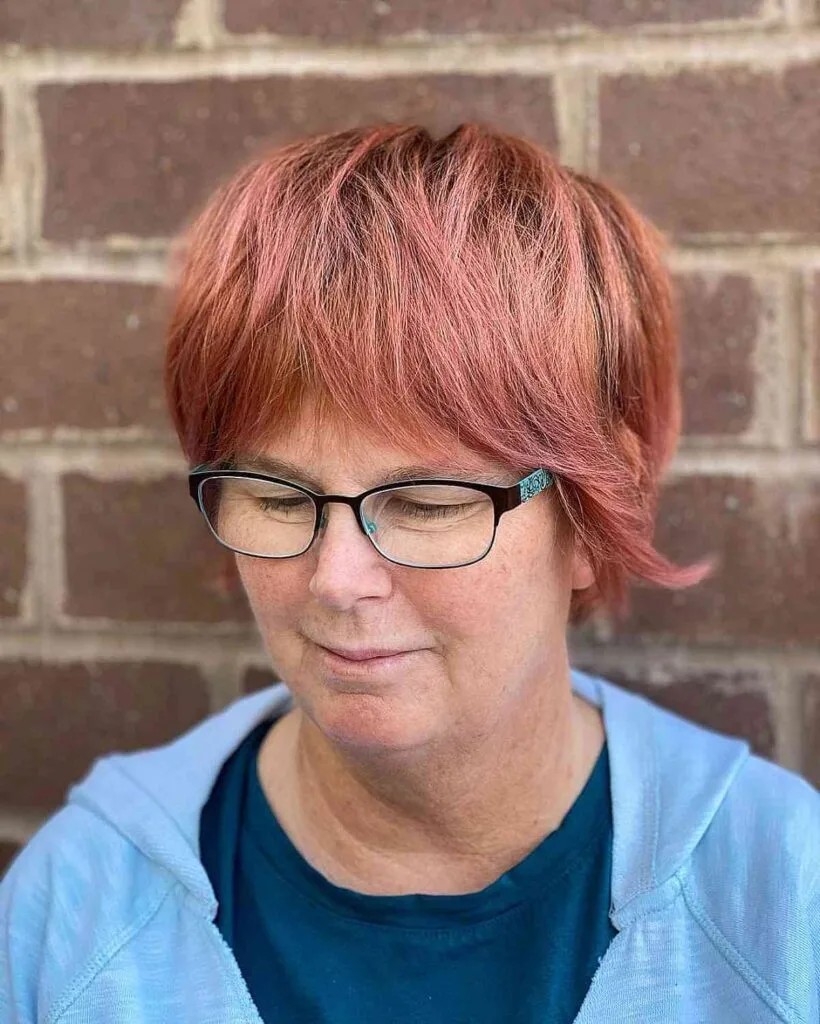 Shaggy Pixie Bob on Straight Hair for Old Women