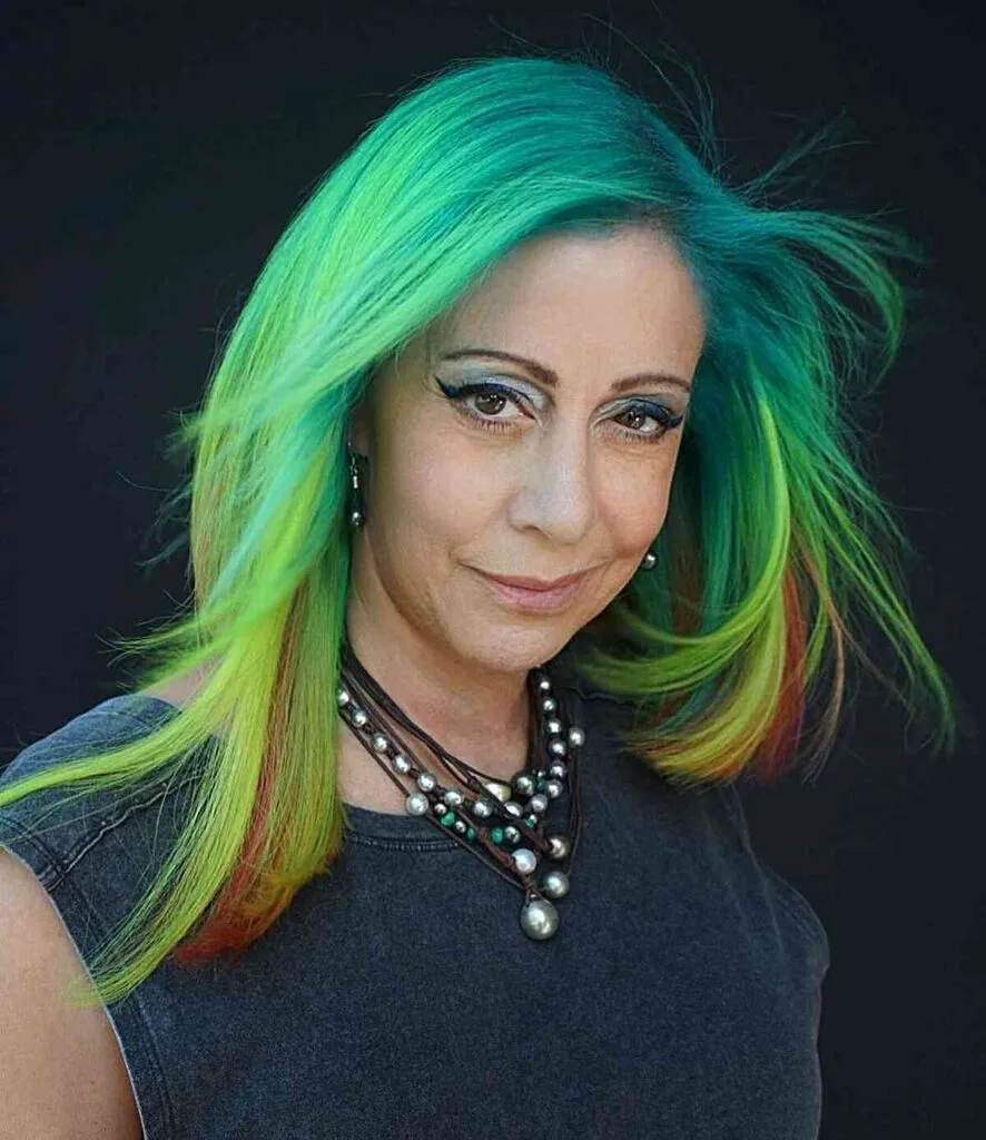 Shamrock Green with Subtle Peekaboo Highlights for Women Over 50