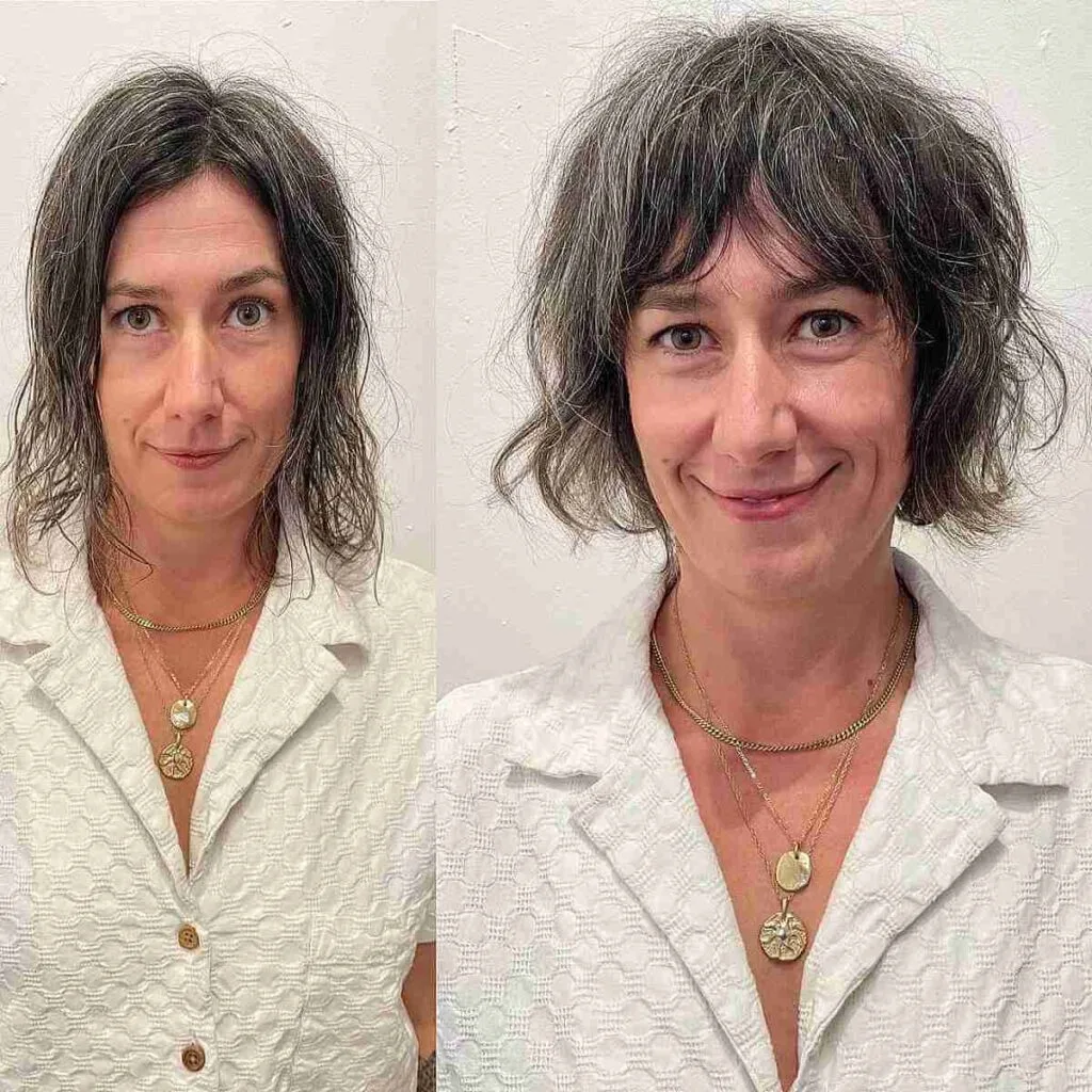 Short Casual Waves with Fringe for Bobbed Hair for 50-Year-Olds